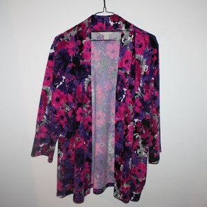 Vintage Womens Ashley Cardigan Size Pink Floral Pattern One Button Front